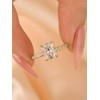 PAFIDDY 1.5 Carat Radiant Cut Moissanite Engagement Ring for Women,