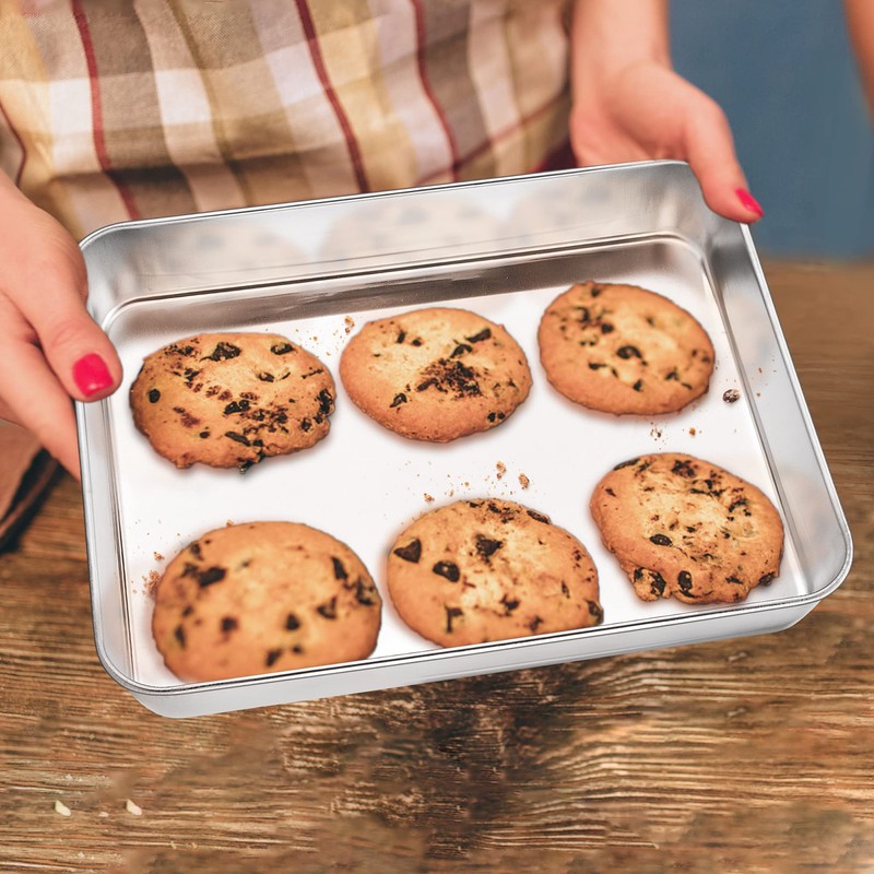 P&P CHEF 9.3 Inch Stainless Steel Sheet Cake Pan, Rectangular
