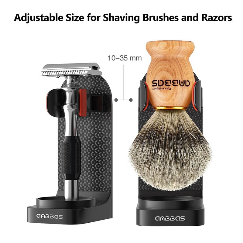 Anbbas Badger Hair Shaving Brush with Wall Mounted Brush Holder