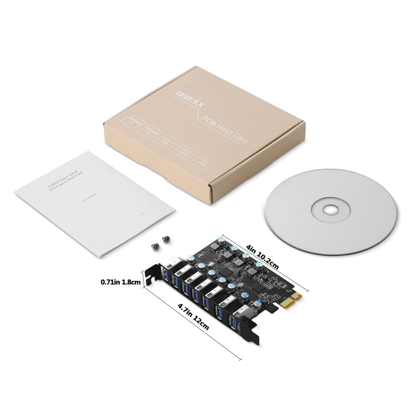 FARBOKO USB PCIe Card 7-Port USB 3.0 5Gbps PCIe Expansion