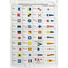 Half a Donkey International Code of Signals (Maritime) large cotton tea towel