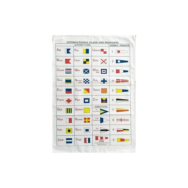 Half a Donkey International Code of Signals (Maritime) large cotton