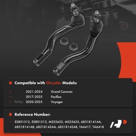 A-Premium 2 x Front Outer Tie Rod Ends, Compatible with Chrysler Pacifica 2017-2025, Voyager 2020-2025, Grand Caravan 2021-2024