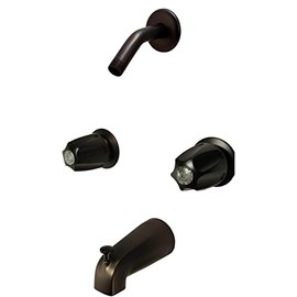 2-handle Tub & Shower Faucet, Oil Rubbed Bronze Finish, Without Shower Head, Compression Stems - By Plumb USA