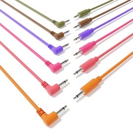 ExcelValley - Hybrid Mono Modular Patch Cables - TS 3.5mm 1/8" - Eurorack Synth Synthesizer [6B-Pack | 180 cm - 70.87"]