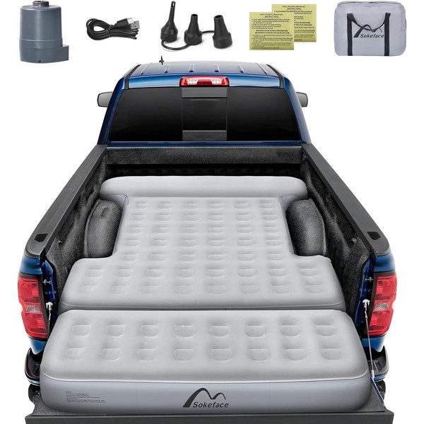 Tailgate Extendable Truck Bed Mattress with Built-In Pump, Heavy-Duty, Truck