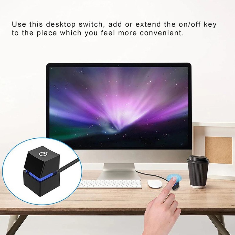PC Power Switch Blue Switch Mechanical Key Backlit Plug and