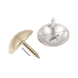 dophee Upholstery Tacks, 100-Pack Gold Thumb Tacks Nails Round Head Upholstery Pins for Upholstered Furniture Cork Board DIY Projects Home Decor, 11x11mm/0.43"x0.43"