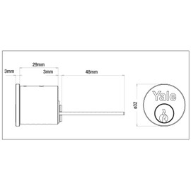 Yale Rim Cylinder Chrome