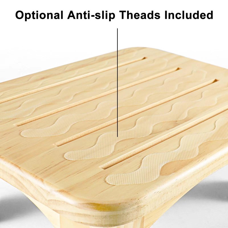 URFORESTIC Solid Wood Bed Step Stool Super Large/Bedside Steps for