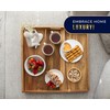 Extra Large (22") Square Premium Acacia Wood Ottoman Tray with