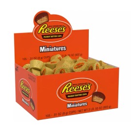 REESE'S Miniatures Milk Chocolate Peanut Butter Cups 0.31 oz 2 lb (105 Pieces)