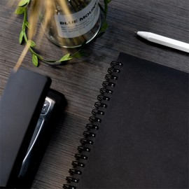 DSTELIN DSTELIN Blank Spiral Notebook, 3-Pack, Soft Cover, Sketch book, 100 Pages / 50 Sheets, 7.5 inch x 5.1 inch, 100GSM, (Black)