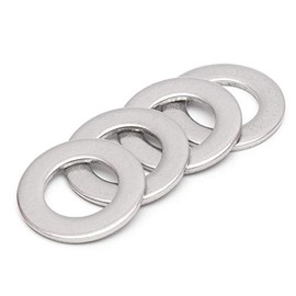 Beduan 1/4"ID x 1/2"OD Flat Washer, Stainless Steel 304, Plain Finish, Nominal Thickness (Pack of 110)