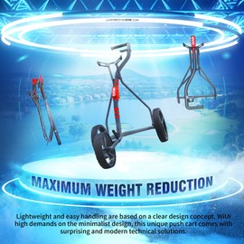 WishboneGolf Golf Cart Golf Push Carts | Wishbone One Aircraft Grade Materials, Lightweight Design (Red)