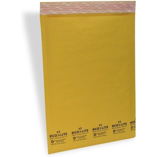 Ecolite #2 8.5x12 Kraft Bubble Mailers Padded Envelopes, Pack of