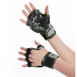 Weight Lifting Gloves, Wrist Wraps Wrist Straps for Weightlifting, Lifting Wrist Wraps Gym Gloves for Men Workout Gloves for Men Workout Gloves Women (Green, Large)