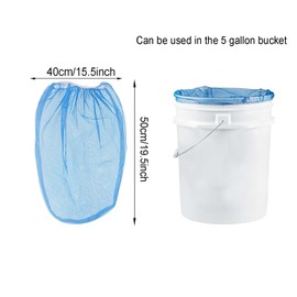 10Pack Paint Strainer Bags 5 Gallon White Regular Fine Disposable Mesh Filters Bag Bucket Elastic Opening Strainer Bags with Elastic Top Opening for Hydroponics Painting Gardening (Blue)