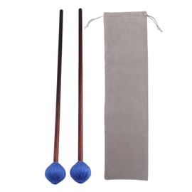 BQLZR Drum & Percussion Mallets Maple Handles and Blue Woolen Yarn Head Hard Keyboard Marimba Mallets Pack of 2