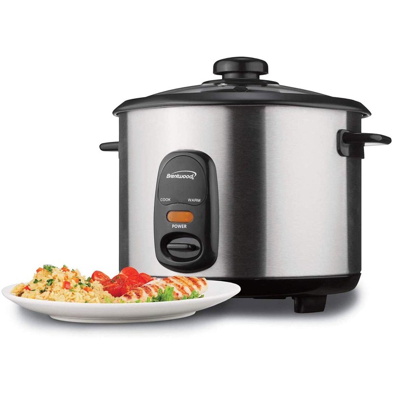 Brentwood Rice Cooker, 8-Cup, Stainless Steel,TS-15,2