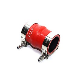 TenkeAuto 4-Ply Reinforced 1.75" ID Straight Hump Coupler Silicone Hose 4" Length With T Bolt Clamp for Turbo/Intercooler/Piping (1.75'' Red)