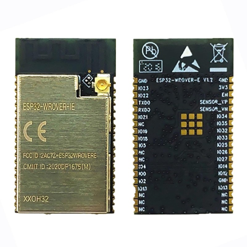 ESP32-WROVER-E/IE Module, 2.4GHz Wi-Fi + BT + BLE Integrated ESP32-D0WD-V3