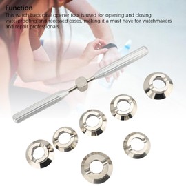 Watch Back Case Opener, 5539 Watch Back Cover Opener with 7 Dies 30.50mm to 36.50mm for Watchmakers