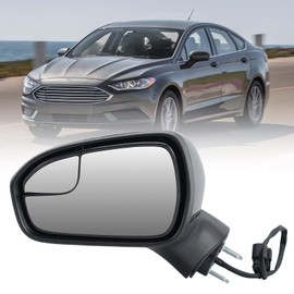 Clidr Driver Side Mirror Compatible with 2016 2017 2018 2019 2020 2021 2022 Ford Fusion Non-Heated Manual Folding Rear View Mirror Replace FS7Z-17683-B Black 3 Pins