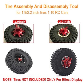 KingVal RC Tire Clamp Tyre Wheel Assembly and Disassembly Tool for 1/10 RC Car 1.9'' 2.2'' Beadlock Wheels Hub Tire (Red)