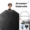 Luxurious Travel Folding Umbrella for Men Automatic Open/Close Crook Real