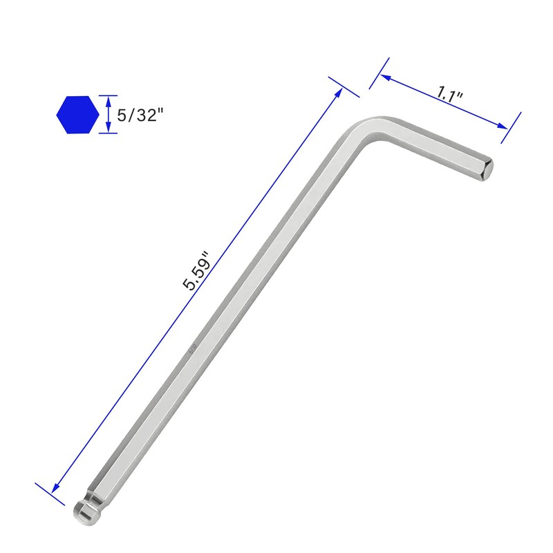 FOCMKEAS 5/32 Inch Ball End Hex Key Allen Wrench, SAE