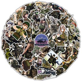 Female Soldier Stickers 50Pcs Water Bottles Stickers for Kids Teens, Army Camouflage Waterproof Stickers,Luggage Bike Bumper Skateboard Computer Scrapbook Car Cup Decals Pack,Laptop Stickers Aesthetic