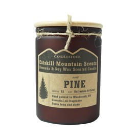 Candlestock All Natural Beeswax and Soy Wax Catskill Mountain Scented Jar Candle - Natural Beeswax and Soy Wax Blended Candles Scented with Essential Oils (Pine)