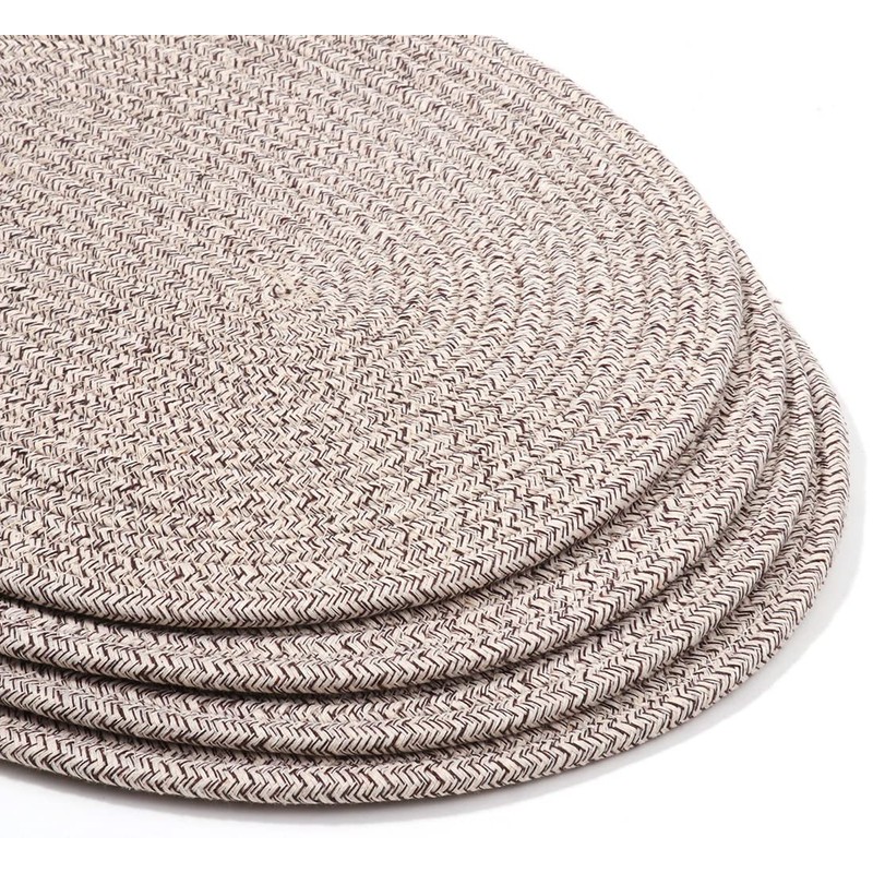 WENFOME 4 Pack Oval Woven Placemats, Mix Brown Cotton Plate