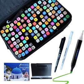 MARKING DRAWING ON CANVAS Alcohol Markers Set, 120 Colors Art Markers, Dual Tip Coloring Markers, Chisel Tip Sketch Painting Markers, Permanent Alcohol Based Markers