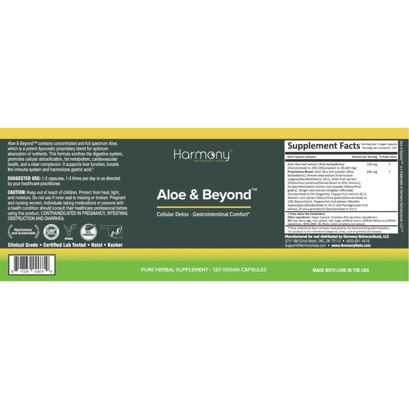 Harmony Nutraceuticals Aloe & Beyond, Cellular Detox, Harmony Nutraceuticals