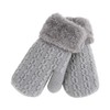 Children's double knitted gloves, mittens made of wool, plush winter