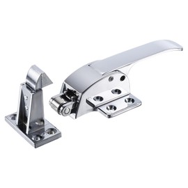 QUARKZMAN Freezer Door Lock Handle x 1 Piece Zinc Alloy Adjustable Spring Loaded Handle Lever for Home Office Door [Silver Tone]