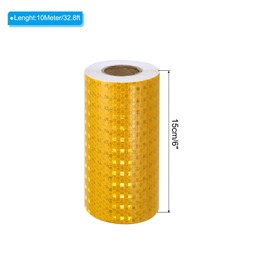 PATIKIL Reflective Tape, 6 Inch x 33 FT Waterproof Adhesive High Visibility Warning Safety Tape External Accessories Conspicuous for Cars Trucks, Yellow