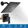 Unbranded Shower Faucet Set Black Rain Shower Head Combo with