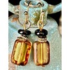 Etched Gold Earrings with Rustic Honey Beads Jewelry Earrings for
