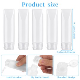 ElevateTech Reiseflaschen Set, 5er-Pack Transparent Nachfüllbare Kunststoff Weiche Verpackung Tubes zum Befüllen Kosmetik Shampoo Flüssigkeiten Kleine Tragbare Auslaufsichere Tuben Flaschen Travel Kit