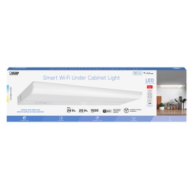 Feit Electric Under Cabinet Lighting 20" LED Light Fixture, Works with Alexa/Google Home, Frost Lens Kitchen Cupboard Night Light, Linkable up to 8, 20 Watts, 90 CRI, 1500 Lumens, White UCL24/CCTCA/AG