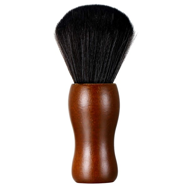 Vtrem Barber Brush Neck Duster Professional Large Hairbrush Ultra Soft Salon Shaving Brush with Wooden Handle for Face and Neck, Brown