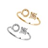 2 PCS Initial Rings for Women Adjustable Letter A Ring