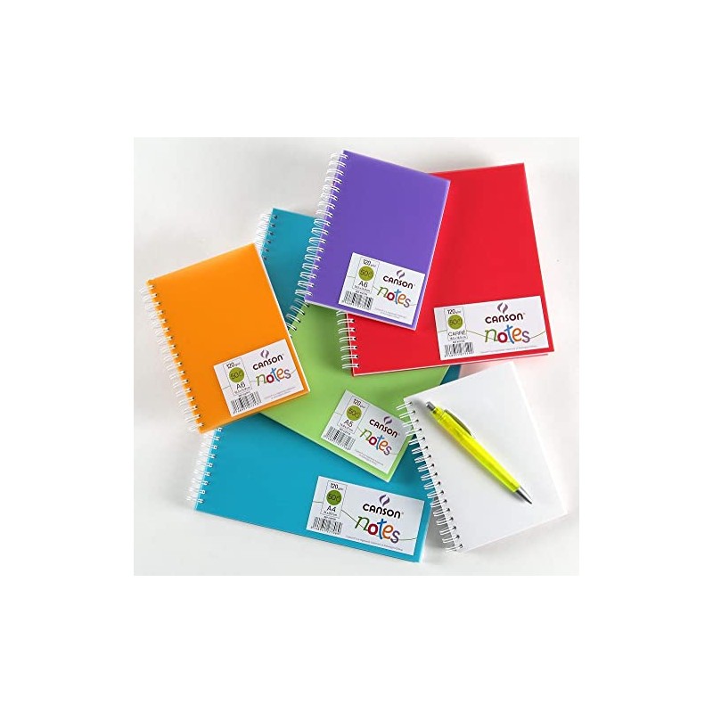 Canson Notizbuch mit 50 Blatt und Zeichnungen, 120 g, Spiralbindung,