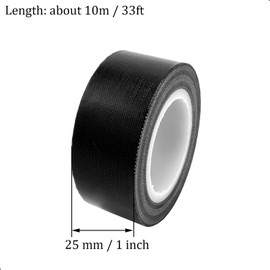 QJZXUEZHEN 1Roll Heat Resistant Tape, High Temperature Heat Transfer Tape, PTFE Tape,Film Adhesive Tape, 25mm / 1" Width, 10m / 33ft Length, Black 1" / 2.5cm Width