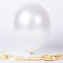 SHATCHI Metallic Colour Pearlized 12" Helium Quality Latex Balloons Birthday Wedding Anniversary Christening Christmas Communion Party Decoration Baloon, White, 25pcs