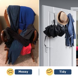 Damita Over The Door Hooks 4 Packs, Over The Door Towel Hanger for Coat, Overdoor Hangers Back of Door Hook, Sturdy Stainless Steel Hooks with Anti-Scratch Rubber Surface for Hanging Coats White