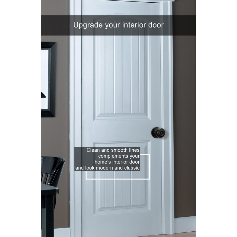 goldenwarm Black Interior Door Knobs, Matte Black Keyless Privacy Door